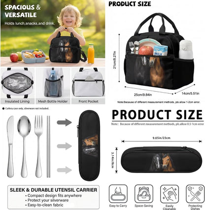 Cute Capybara Pizza Backpack for Girls, 5 Pcs Boys School Bag Set for Kids, 17 Inch Backpacks Lunch Pencil Box Reusable Utensils Case Set for Middle Elementary School, 3rd Grade Backpack