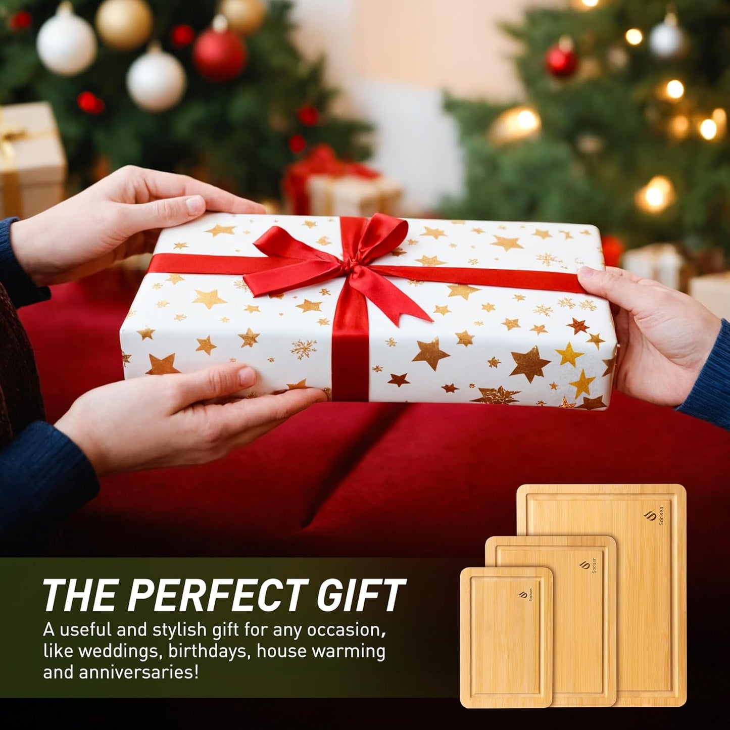 3 Packs Bamboo Cutting Board Set with Non Slip Feet and Over Sink Nice Solid Thick Wood Juice Groove Chopping Board Extra Large Big Small Best Hardwood Kitchen Counter Organic Vegetable