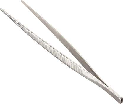 Mercer Culinary 18-8 Stainless Steel Chef Plating Tongs, Offset Tip, 6-1/2 Inch