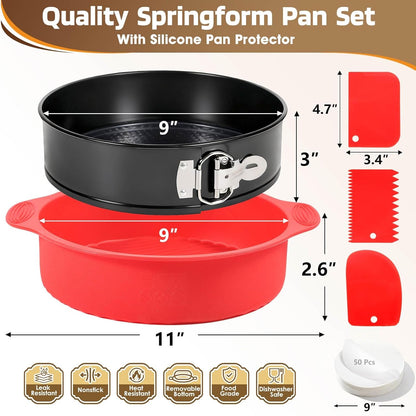 9 Inch Nonstick Springform Pan Cheesecake Pan with Removable Bottom
