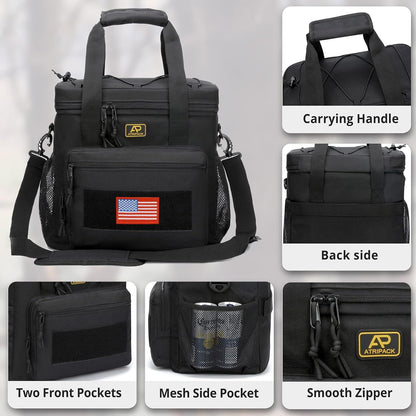 Lunch Box for Men, Tactical Lunch Bag MOLLE Webbing Leakproof Insulated Lunch Cooler Women Adult Meal with Adjustable Shoulder Strap Lunch Pail (Blue)