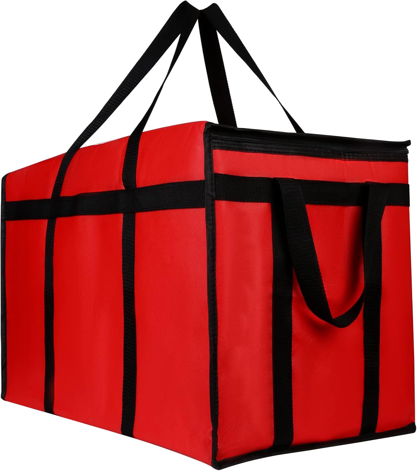musbus Extra large XXXL Insulated Food Delivery Bag Cooler Bags Keep Food Warm Catering Therma Catering Bag for doordash 22x14x13 Cooler Bags Therma Shopper hot warming RED Pizza BLACK