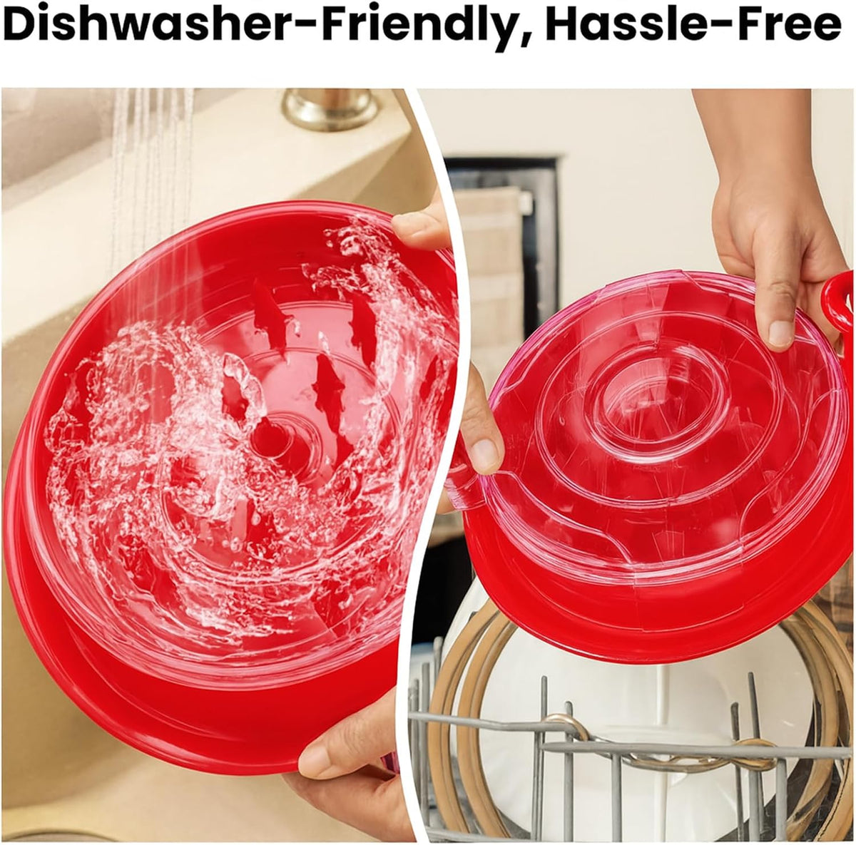 Chicken Shredder Tool Twist with Removable Insert, Chicken Breast Meat Food Shredder, Strong Anti-Slip Strip, Ergonomic Handle, BPA Free, Desmenuzador de Pollo-B1-Red