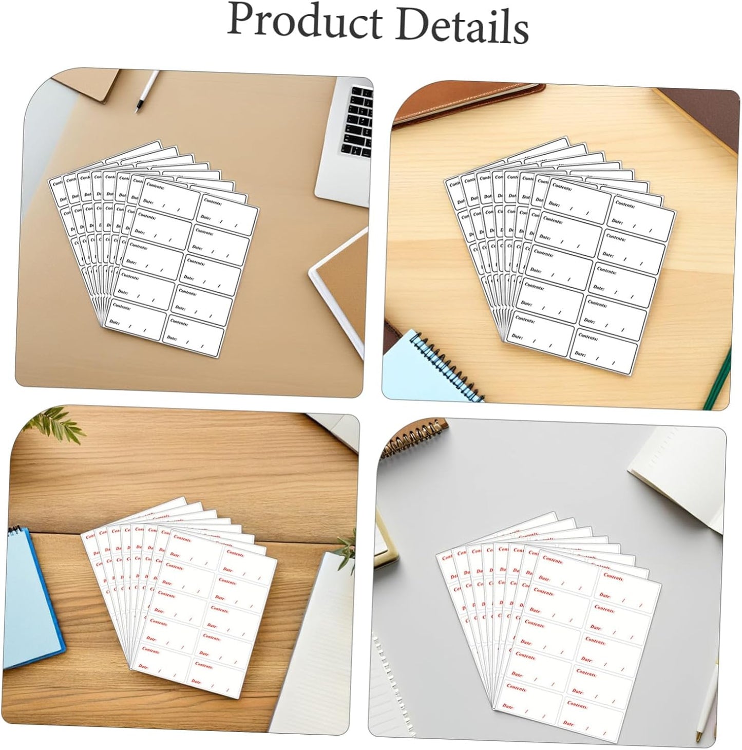 Waterproof Removable Food Labels for Refrigerator and Freezer, 400 Pcs Black Red PVC Stickers, Food Storage Date Stickers for Kitchen Organization, No Residue Peel and Stick