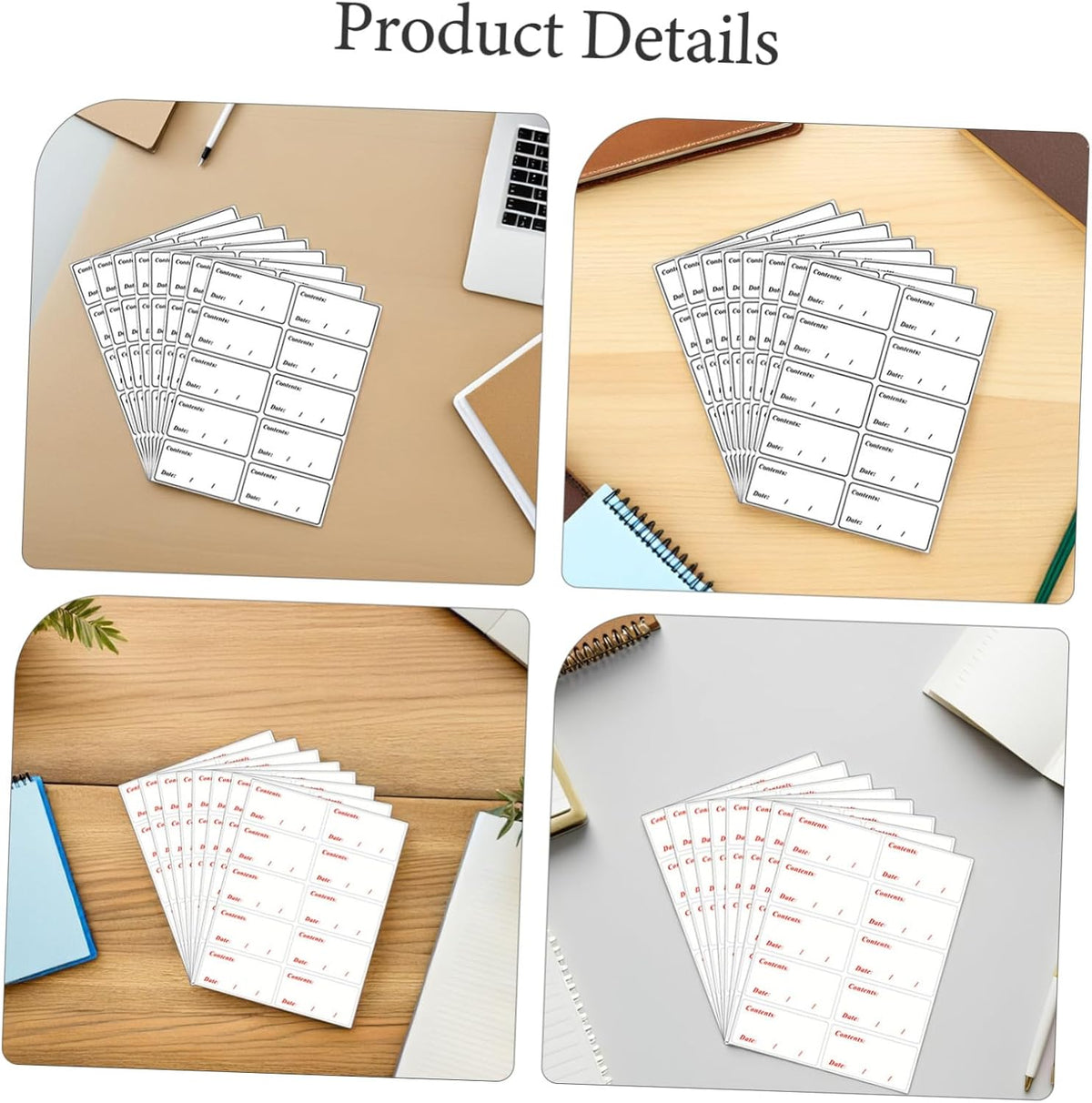 Waterproof Removable Food Labels for Refrigerator and Freezer, 400 Pcs Black Red PVC Stickers, Food Storage Date Stickers for Kitchen Organization, No Residue Peel and Stick