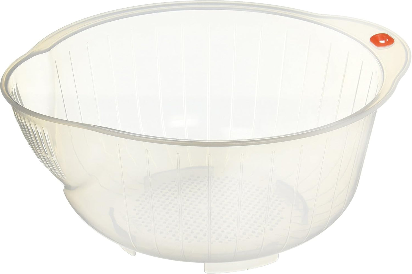 Inomata Plastic Japanese Rice Washing Bowl with Strainer, 2 quart