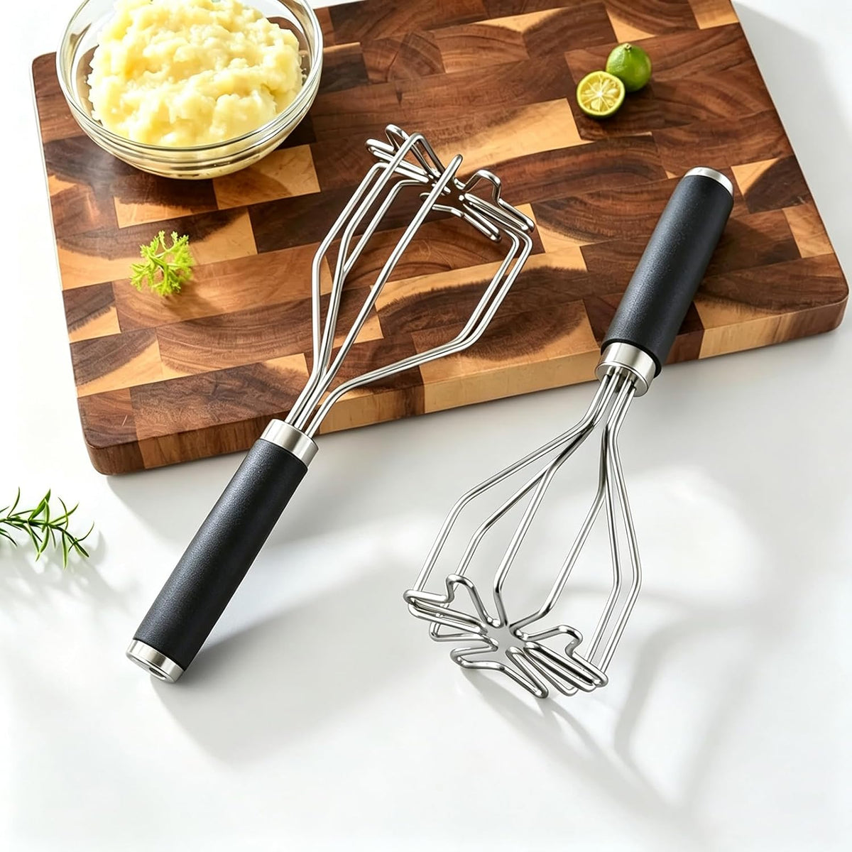 Stainless Steel Potato Masher Kitchen Tools for Potatoes, Veggies, Eggs