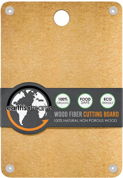 Earth's Dreams Composite Wood Cutting Board Set of 3 – Built In Juice Groove, Dishwasher Safe,Cutting Boards for Kitchen – Large, Medium & Small Non-Slip Wood Charcuterie & Chopping Boards (Tan/Black)