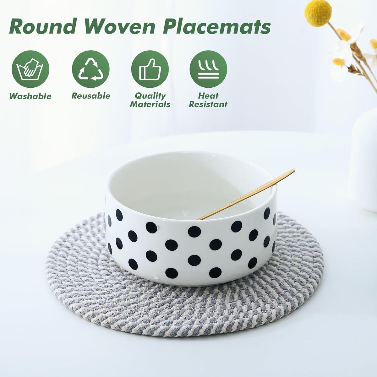 8 Inch Cotton Rope Trivets for Hot Dishes Set of 8 Heat Resistant Mats for Countertop Potholders for Kitchens Trivets for Hot Pots and Pans and Quartz Countertops Farmhouse Kitchen Décor, Mixed Brown
