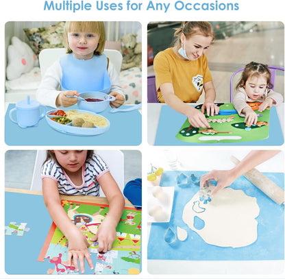Extra Large Silicone Mats for Kitchen Counter, 27.6'' x 19.7'' Nonskid Silicone Placemats for Kids, Nonstick Purple Silicone Mat for Baking Crafts, Silicone Dab Mat Heat Resistant, 1Pack - Colors B