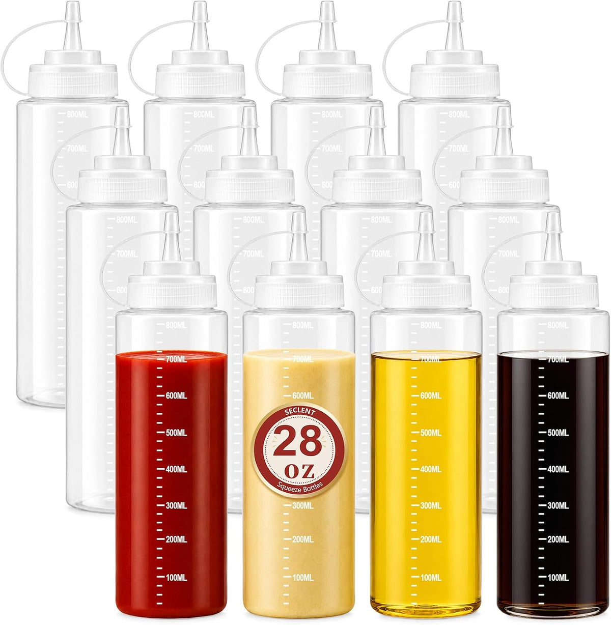 8oz Squeeze Bottles, Sauce Bottles, Squirt Bottle, Salad Dressing Bottle