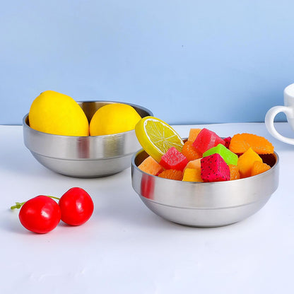 MAQUITA 10 Pack Stainless Steel Bowls 4.5 Inch Snacks 10 Oz Lightweight Salad Bowls Double-walled Metal Serving Dishes for Sauces, Rice, Noodle, Ice Cream