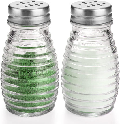 Salt and Pepper Shakers Set,Farmhouse Glass Spice Jars Kitchen Gadgets