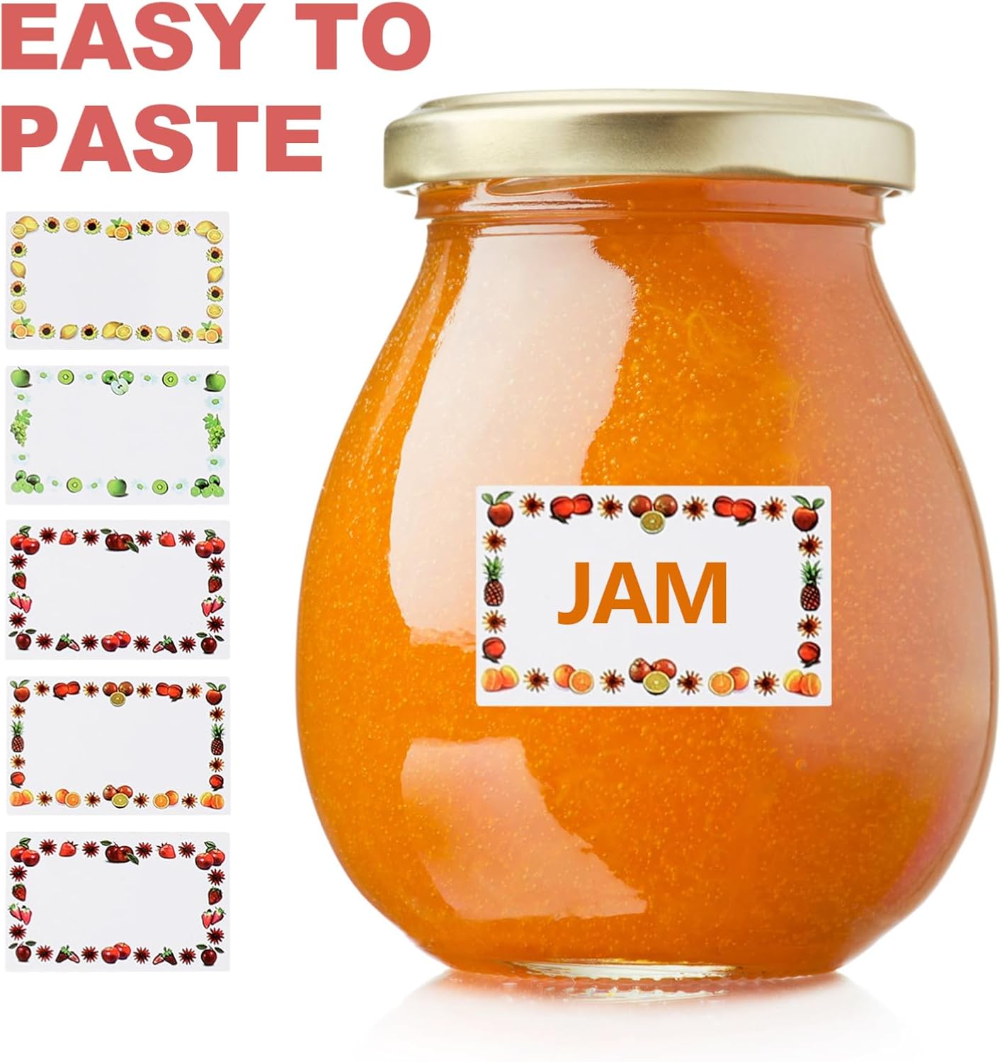 TEHAUX Waterproof Fruit Date Stickers 500 Pack Removable Adhesive Labels for Food Storage Multi-Function Label Stickers for Kitchen Office and Home Use