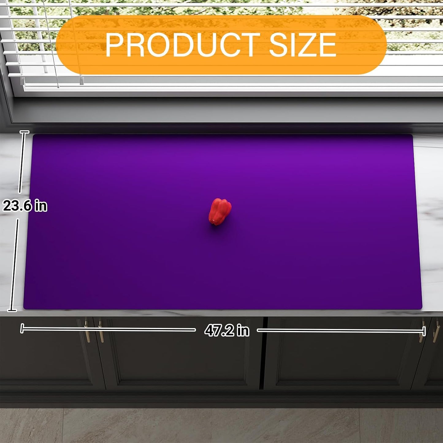 Food Grade Silicone Table Protector Mat 47x24 Inch, Heat Resistant Desk Pad for Baking/Painting/Resin/Welding, Non-Slip Waterproof Surface Easy Clean (3 Colors) (Gray)