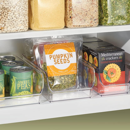 iDesign Recycled Plastic Freezer and Refrigerator Organizer Bin, Set of 2, The Linus Collection – 5.25" x 11" x 3.5", Clear