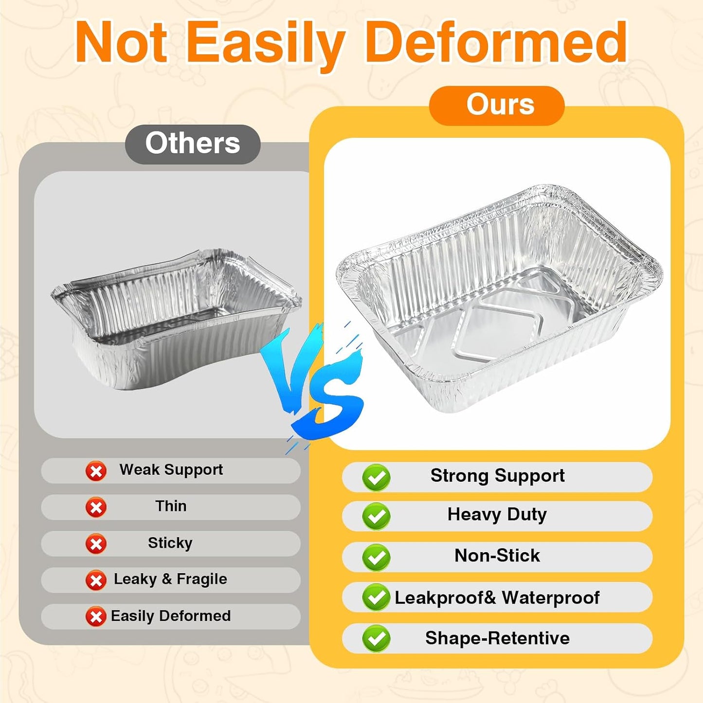 Aluminum Foil Pans with Lids 2.25L Disposable Loaf Pans Trays To Go Food Containers with Cardboard Covers for Meal Prep, Baking, Take Out, Freeze (25 Pack w/Foil Lids)