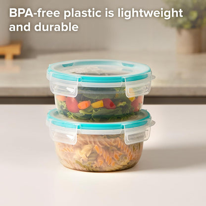 Snapware Plastic Total Solution 3-Pack (8.5-Cup) Food Storage Containers Set, Leakproof & Airtight Plastic Locking Lids Rectangular Containers, BPA-Free Lids, Microwave Dishwasher Freezer Safe