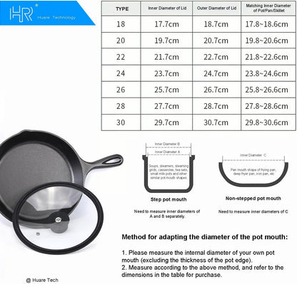 HR Huare Technology Vented Tempered Glass Cookware Lid Red 1 Pack