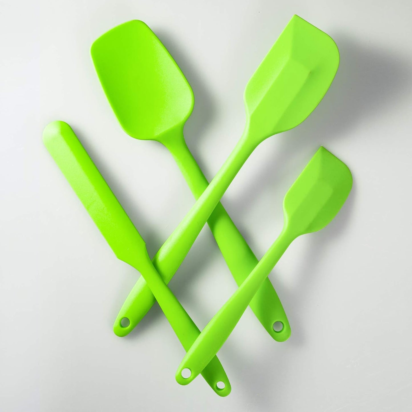 4 Piece Silicone Spatula Set, Flexible Heat Resistant Non-scratch Baking Cooking Rubber Spatulas with Stainless Steel Core, Black