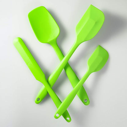 4 Piece Silicone Spatula Set, Flexible Heat Resistant Non-scratch Baking Cooking Rubber Spatulas with Stainless Steel Core, Black