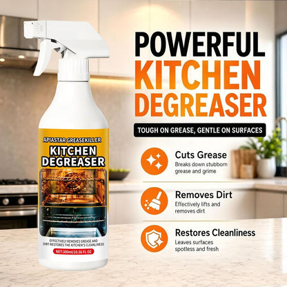 Apiastar Greasekiller Spray,2026 New,300ML/10.56FL.OZ Apiastar Grill Cleaner Spray,Suitable For Greasy Grates, Drip Trays, Sticky Buildup, Exterior Grill Messes(2PCS)