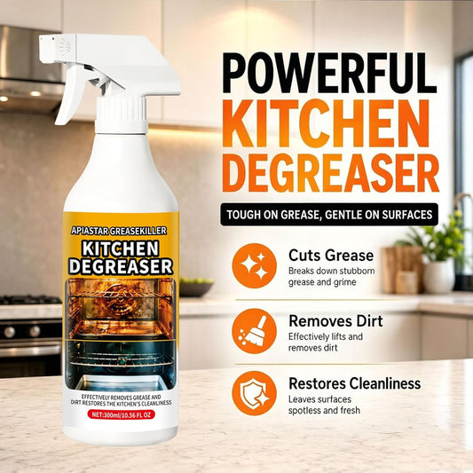 Apiastar Greasekiller Spray,2026 New,300ML/10.56FL.OZ Apiastar Grill Cleaner Spray,Suitable For Greasy Grates, Drip Trays, Sticky Buildup, Exterior Grill Messes(2PCS)