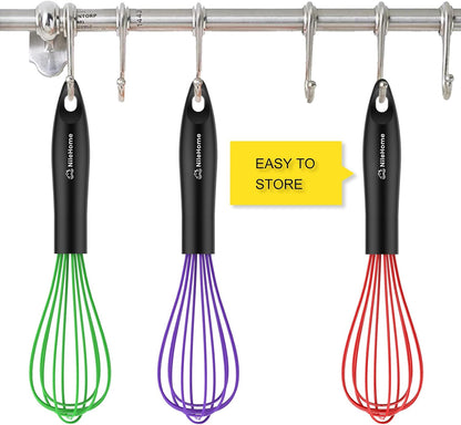 NileHome 3-Pack Stainless Steel Whisk Set, Kitchen Utensils for Cooking