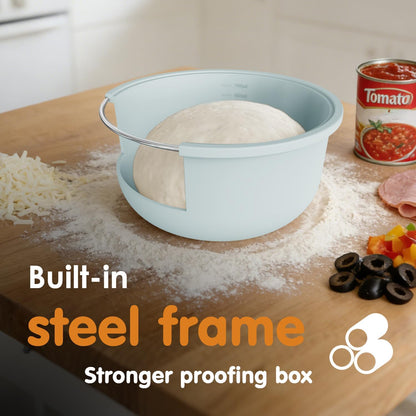 Stackable Silicone Pizza Dough Proofing Containers with Lids,Pizza Dough Proofing Box | Make 12" Pizzas 700ml(Beige)