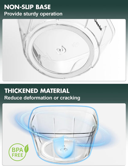 Geedel Vegetable Chopper, Manual Food Chopper with Hand Pull String, 500ml