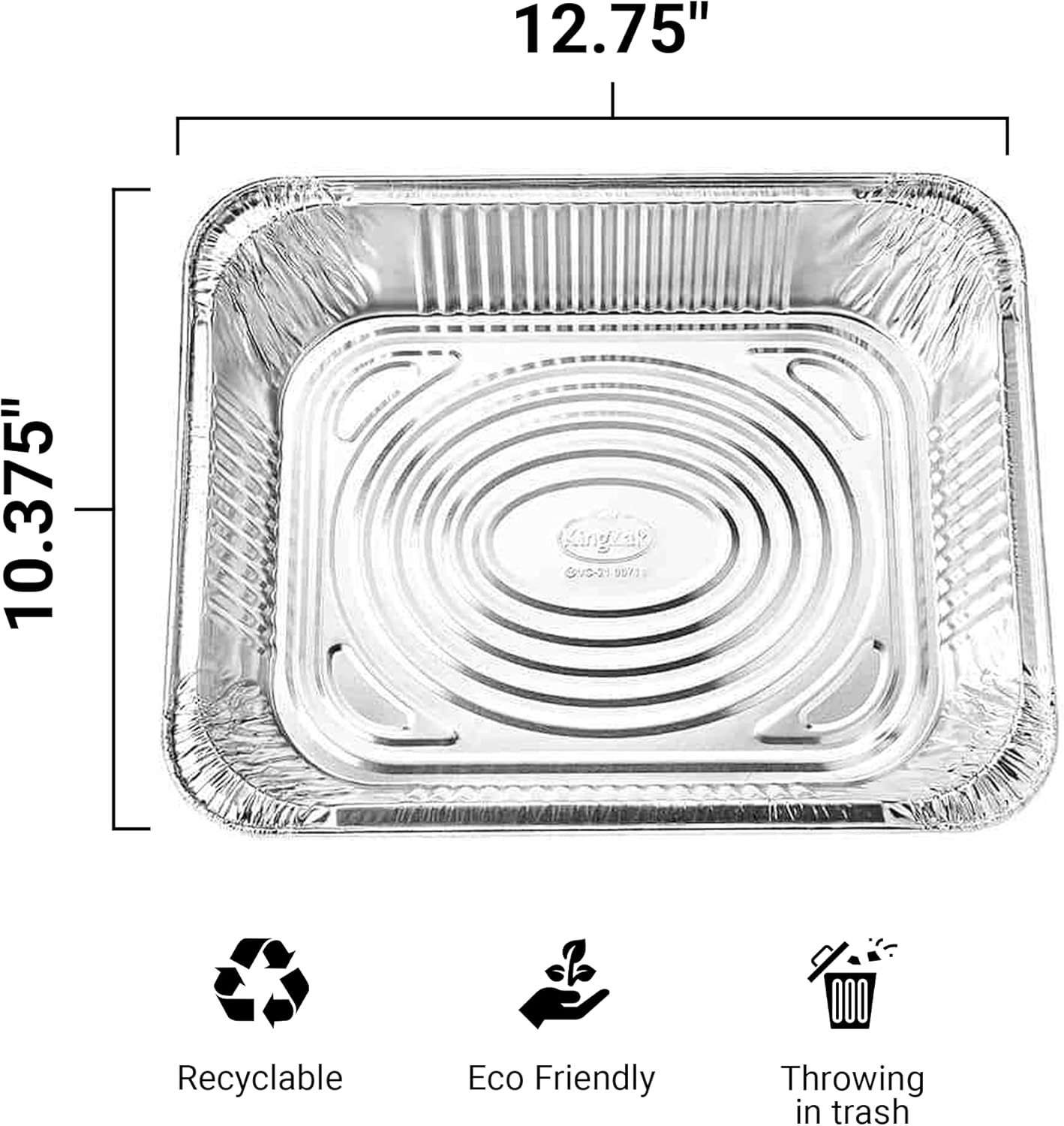 Nicole Home Collection Aluminum Pans With Lids Half Size 9x13 Extra Heavy Duty, Disposable Foil Pans For Baking (25 Sets)