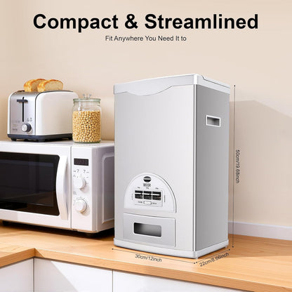 Xuthusman Grain Container, Rice Dispenser Machine Automatic Large Capacity Food Storage Tank Stainless Tank 15kg/33lbs