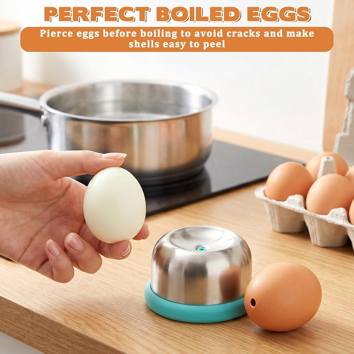 2PCS Stainless Steel Egg Piercer for Raw Eggs, Egg Poker