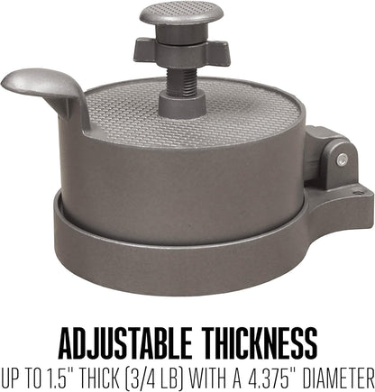 Weston Burger Press, Makes 4 1/2" Diameter Patties for Hamburger, Crab Cakes, Sausage, 1/4lb to 3/4lb, Single, Non-stick Heavy-Duty Cast Aluminum (07-0301)