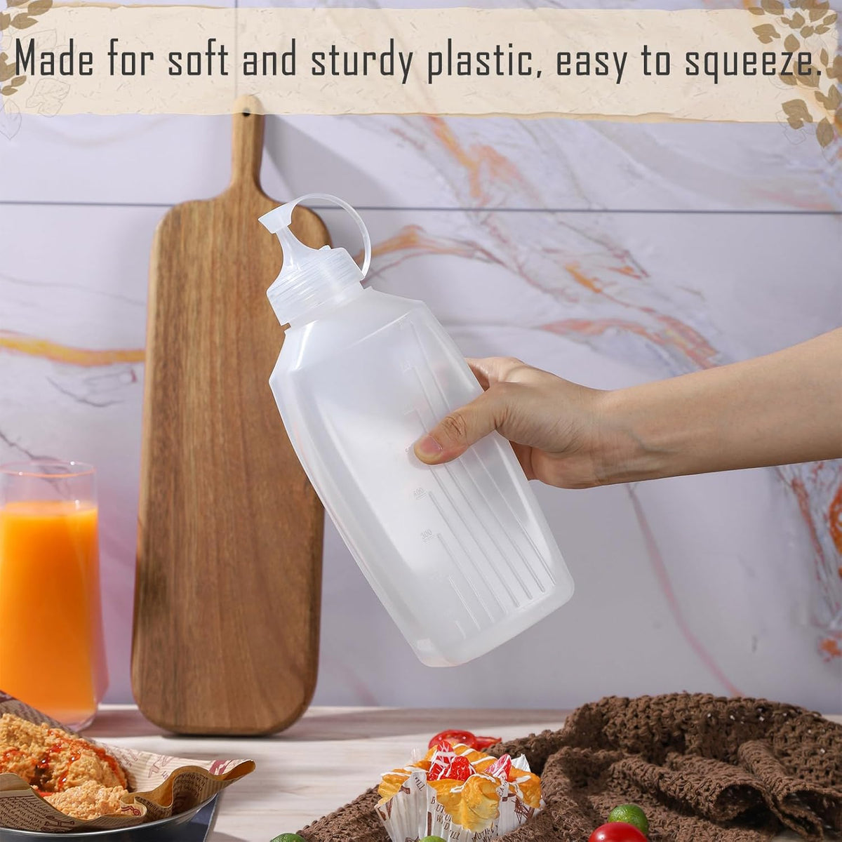 2 Pack Wide Mouth Squeeze Bottles 1 qt