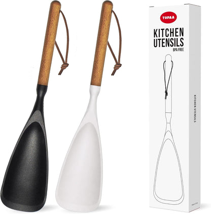 Silicone Cooking Spoon Spatula for Nonstick Cookware,Heat Resistant,12.8"