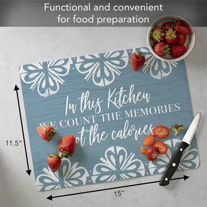 Cut N' Funnel Eat Fresh Designer Flexible Cutting Board Mat 15" x 11.5" Made in the USA Decorative Flexible Easy to Clean