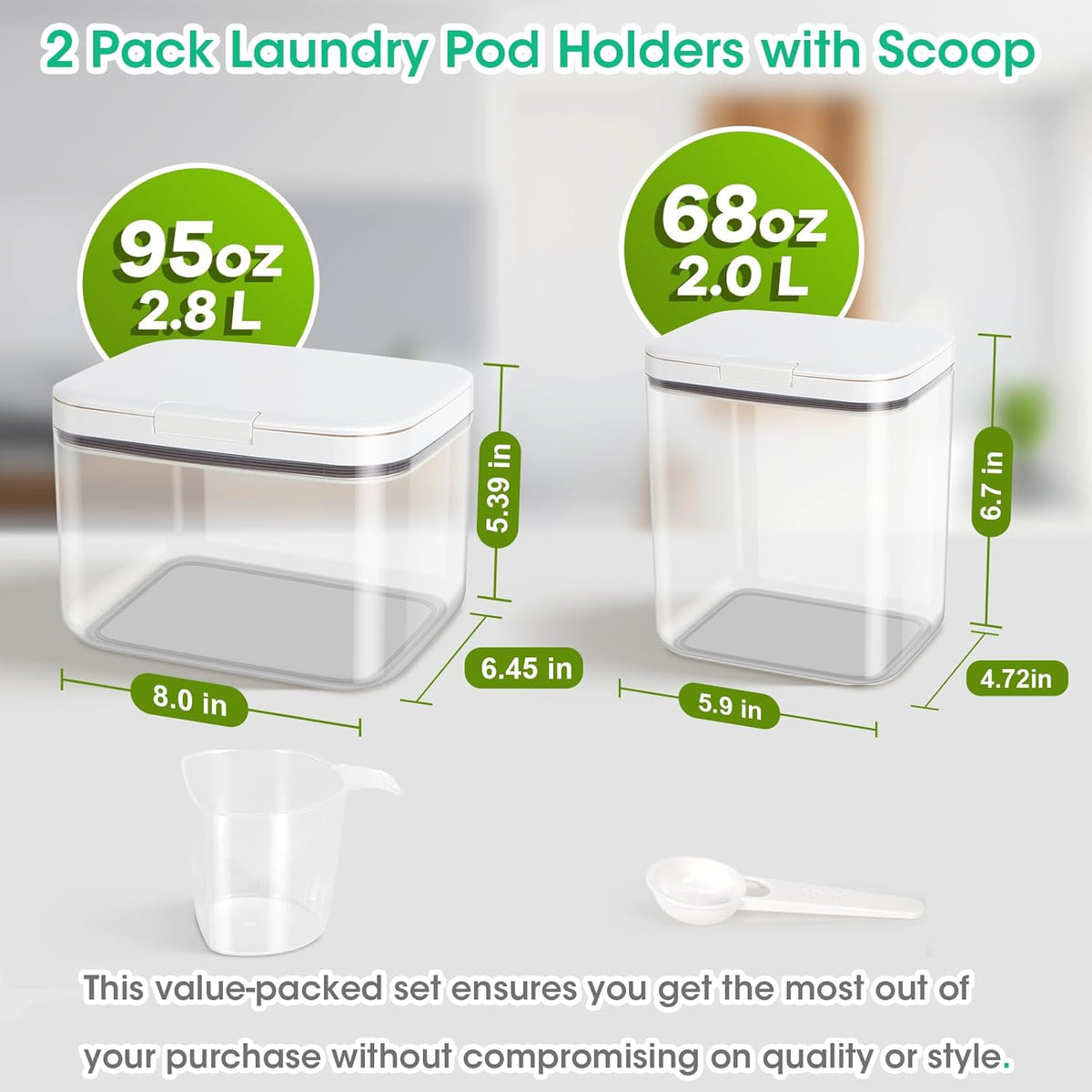 TBMAXS Versatile Storage Container Bin with Pop-up Lid & Scoop, Rice Flour Container Dog Cat Food Storage Container, Laundry Room Organization Household Essentials Kitchen Pantry Organizers