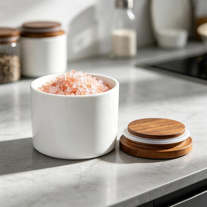 Ceramic Jars with Lids 5 oz Airtight White Kitchen Canisters