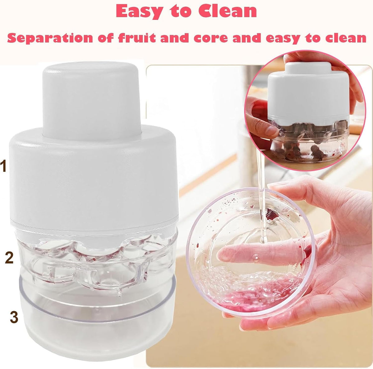 Cherry Pitter Tool, Kitchen Cherry Jam 7 Holes Multi Pitter Tool, White