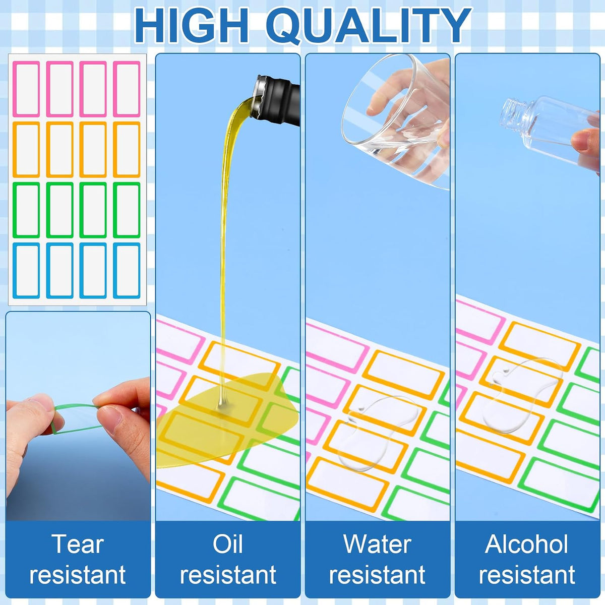 480 Pcs Dry Erase Labels, Dry Erase Stickers, Waterproof Sticker Labels, Removable Labels Easy Peel Off, Reusable Sticky Notes for Food Containers, Office (Retro, Small)