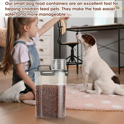 TBMax Pet Food Storage Containers 2 Pack 8-10 Lbs Airtight Dog Food Container Dispenser with Large Spout & Portable Handle, Travel Dog Treat Cat Food Storage Bin Bird Seed Container