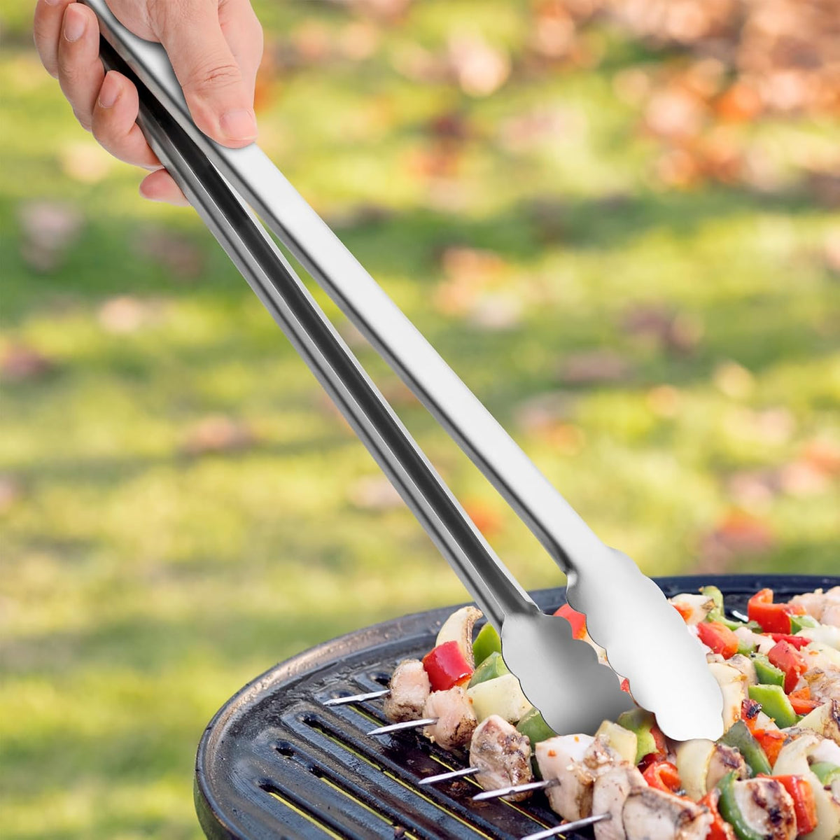 17" Extra Long Metal Tongs,Grilling Tongs,Stainless Steel Tongs for Cooking