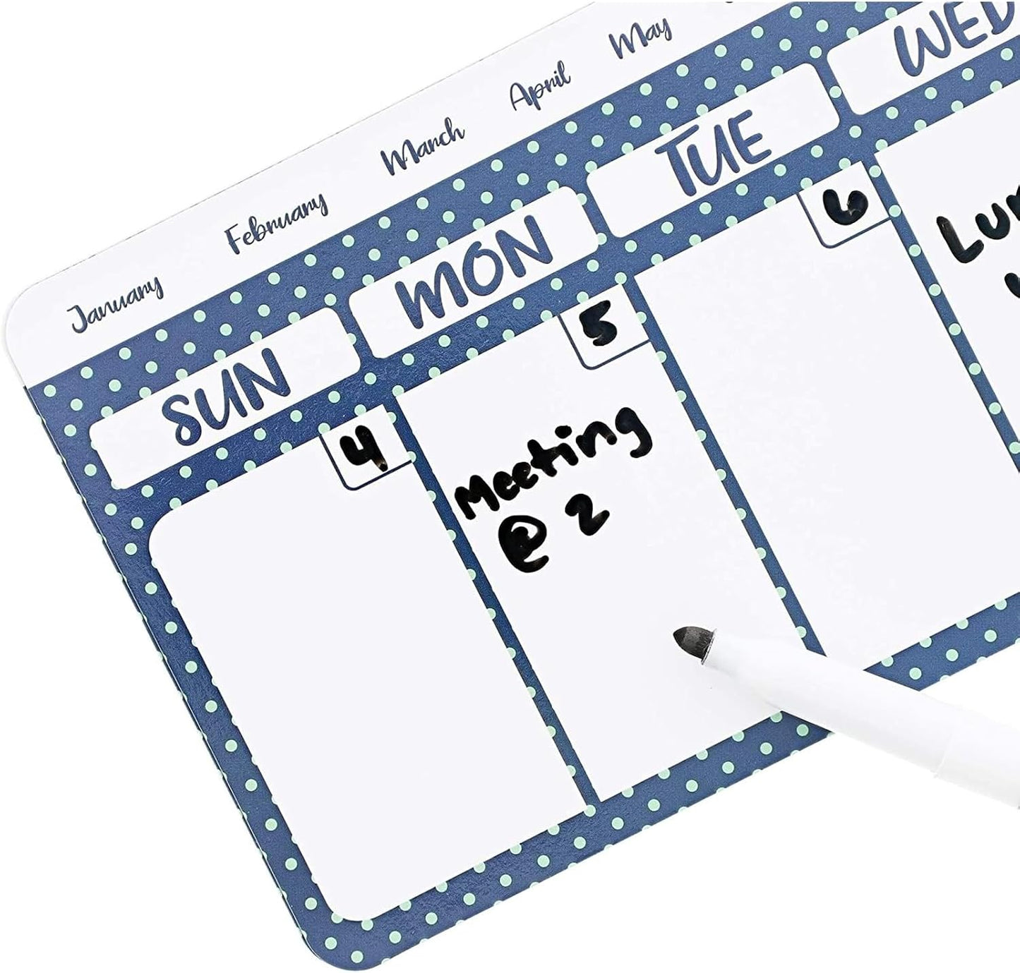 Juvale Dry Erase Weekly Calendar Magnet - Magnetic Calendar for Refrigerator - Dry Erase Weekly Planner - Desk Decor & Office Desk Accessories - 11"x 4.2", Pack of 4