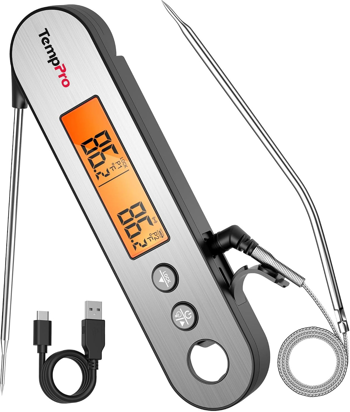 TempPro TempSwift Rechargeable Digital Meat Thermometer for Cooking