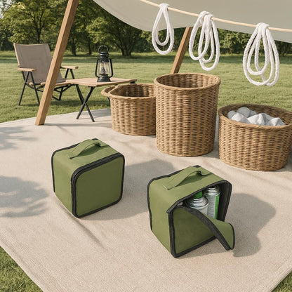 Outdoor Camping Cookware Storage Bag - Portable Handheld Organizer for Grill Pans, Utensils, and Kitchen Tools - Durable Carrier for BBQ and Picnic Gear