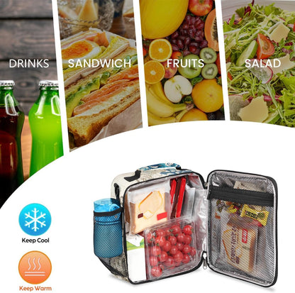 cfpolar Skull Skateboard Lunch Box for Boys Girls, Insulated Lunch Bags for Kids Reusable Mini Cooler Lunch Tote Lunchbox Thermal Meal Tote Kit with Shoulder Strap for Work School Picnic