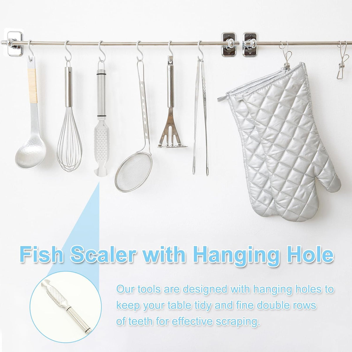 Fish Scaler Remover, Fish Scale Cleaning Kit, Portable Stainless Steel Fish Descaler Tool, Easy Clean, Applicable To Restaurants, Kitchens And Markets