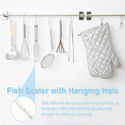 Fish Scaler Remover, Fish Scale Cleaning Kit, Portable Stainless Steel Fish Descaler Tool, Easy Clean, Applicable To Restaurants, Kitchens And Markets