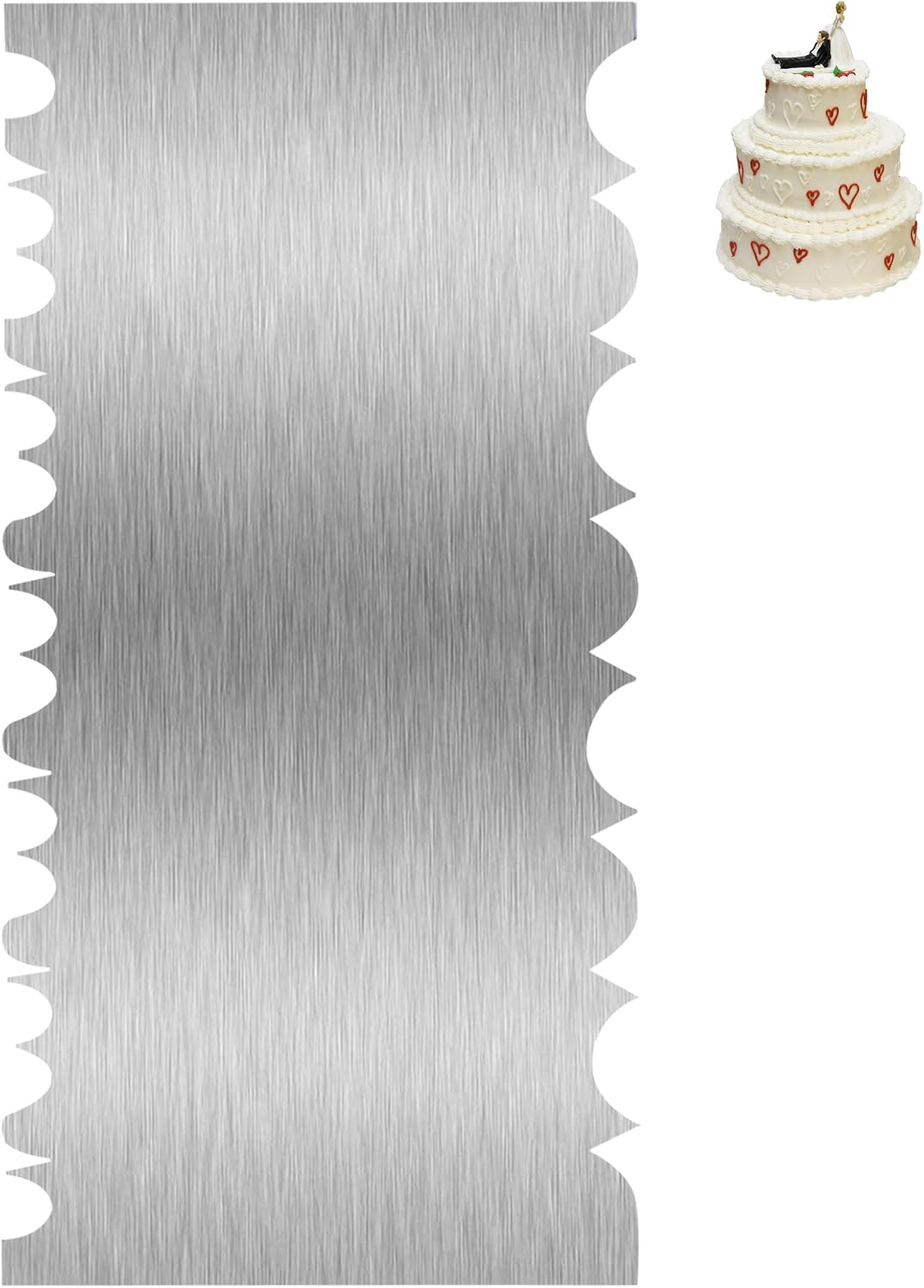 8.6 Inch Metal Cake Scraper Smoother, Edge Side Jagged Comb for Cream